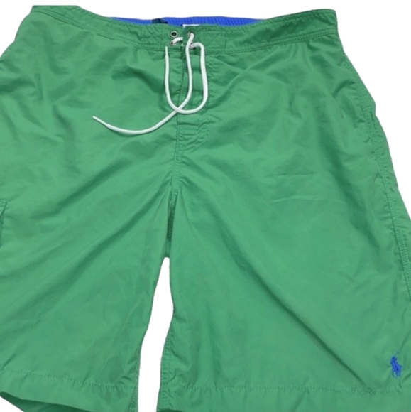 Polo Ralph Lauren blue label green swim trunks size large - Picture 1 of 8